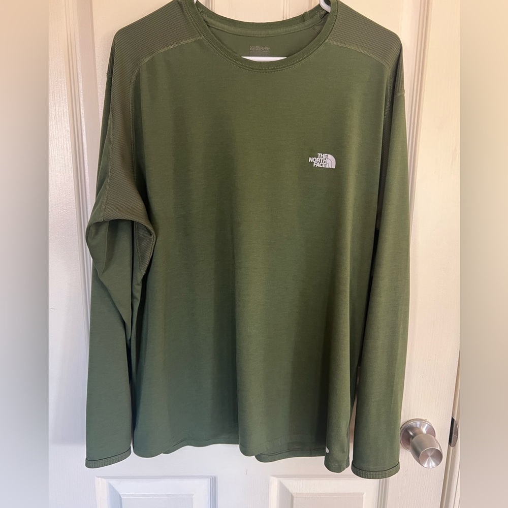 The North Face VaporWick Olive Green Long Sleeve Athletic Top